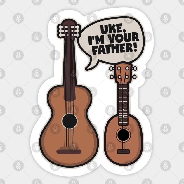 Ukulele Guitar Saying Uke I am your father Sticker by voidea